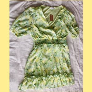 NWT green and yellow floral dress